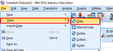Hướng dẫn tải file chứa dữ liệu cần phân tích độ tin cậy lên phần mềm SPSS