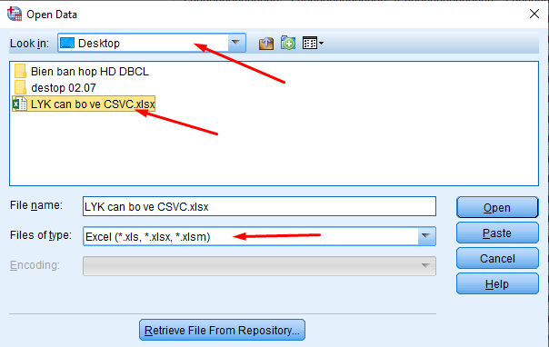 Hướng dẫn tải file chứa dữ liệu cần phân tích độ tin cậy lên phần mềm SPSS